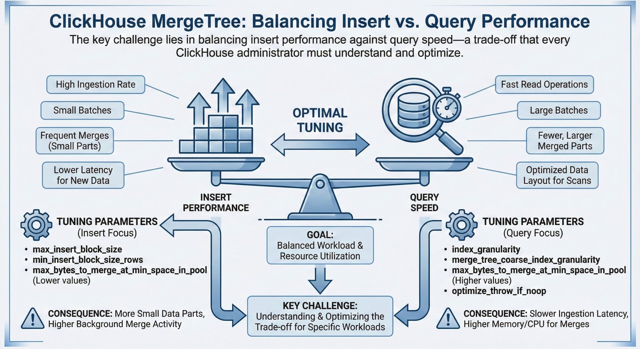 ClickHouse MergeTree Settings: Tuning for Insert Performance vs Query Speed