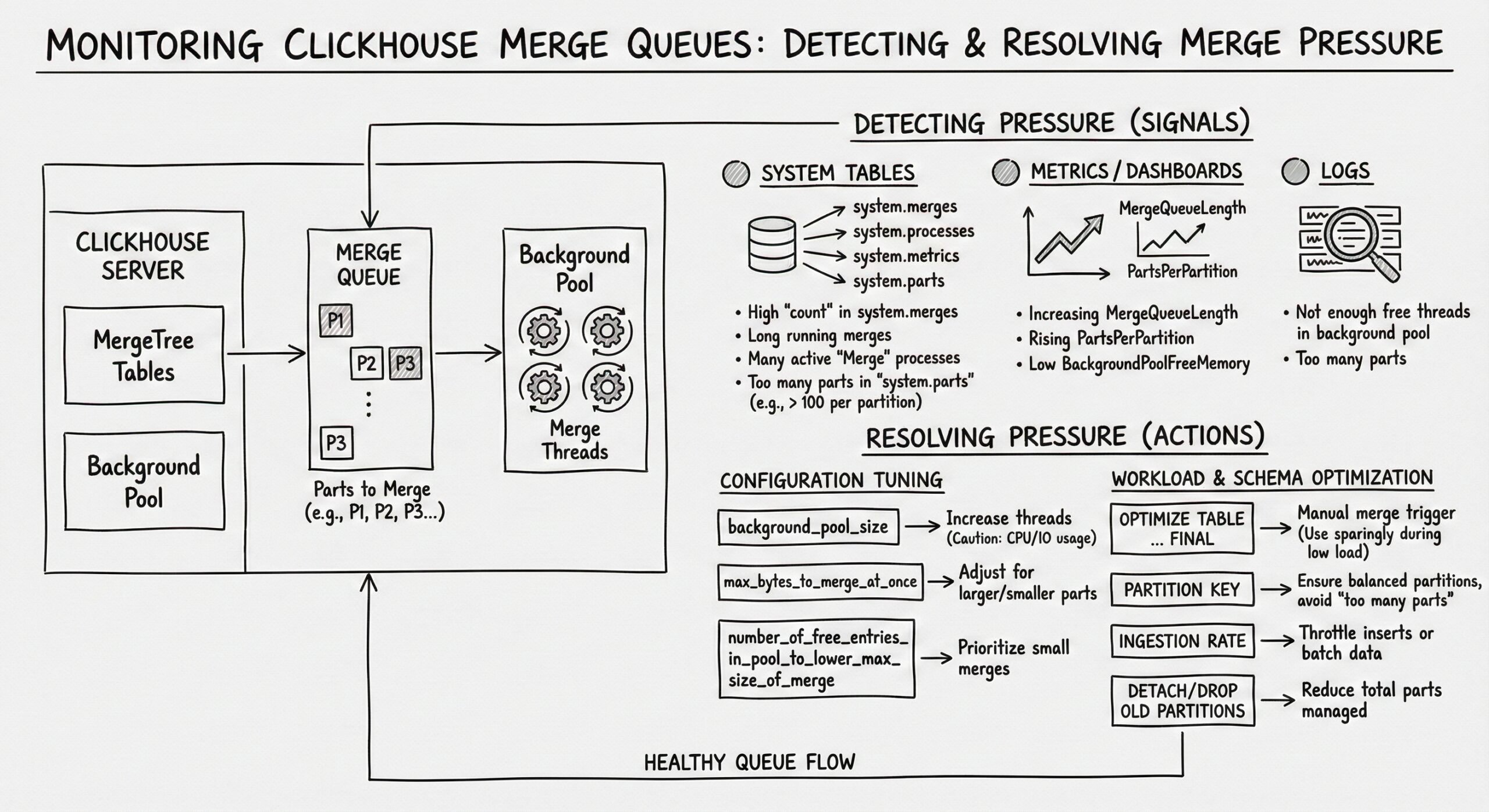 Monitoring Merge Queues in ClickHouse
